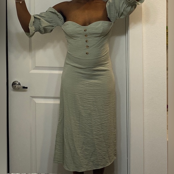 Nasty Gal Sage Midi Sweetheart Dress 👗 - Picture 2 of 9